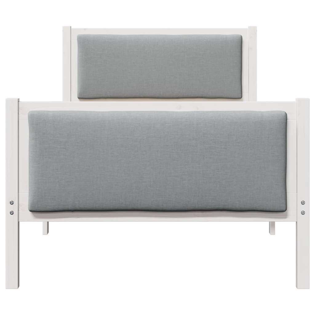 Cadre de lit avec tête de lit Gris clair 100 x 200 cm tissu - XIOS