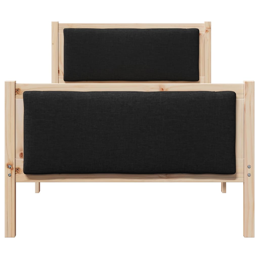 Cadre de lit avec tête de lit Noir 90 x 190 cm tissu - XIOS