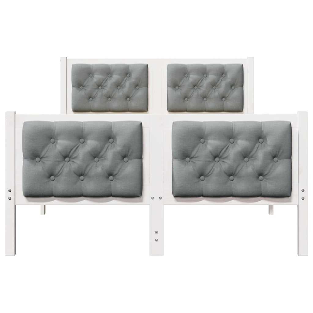 Cadre de lit Gris clair 135 x 190 cm Pin massif - XIOS