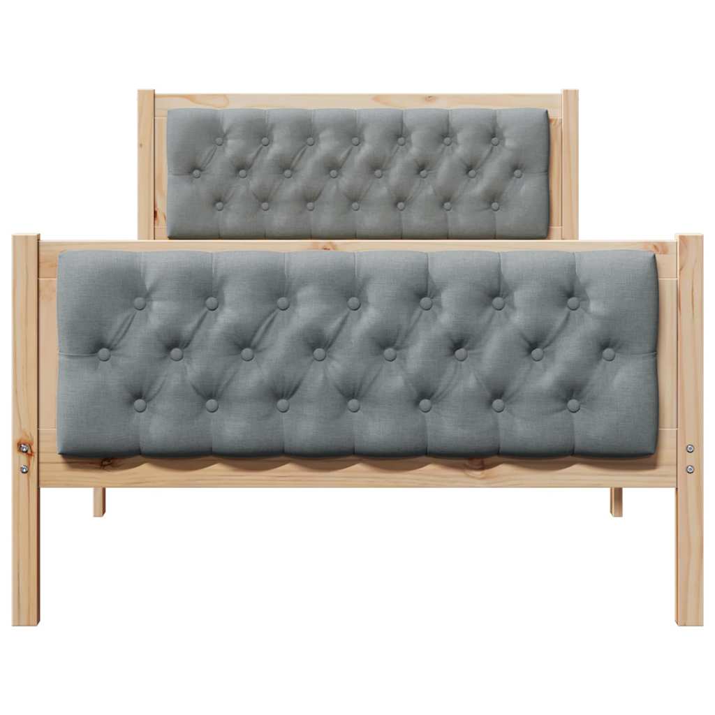 Cadre de lit avec tête de lit Gris clair 100 x 200 cm tissu - XIOS