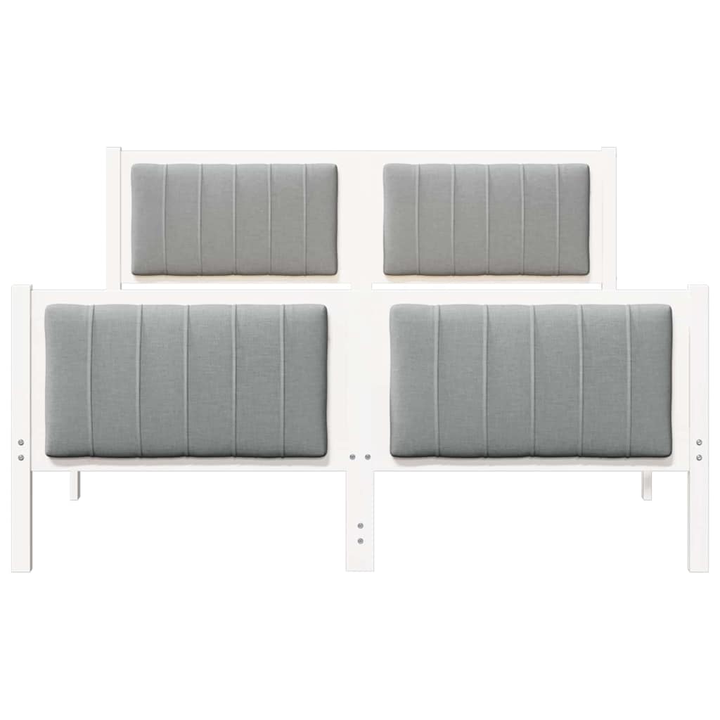 Cadre de lit avec tête de lit Blanc et gris clair 135 x 190 cm - XIOS