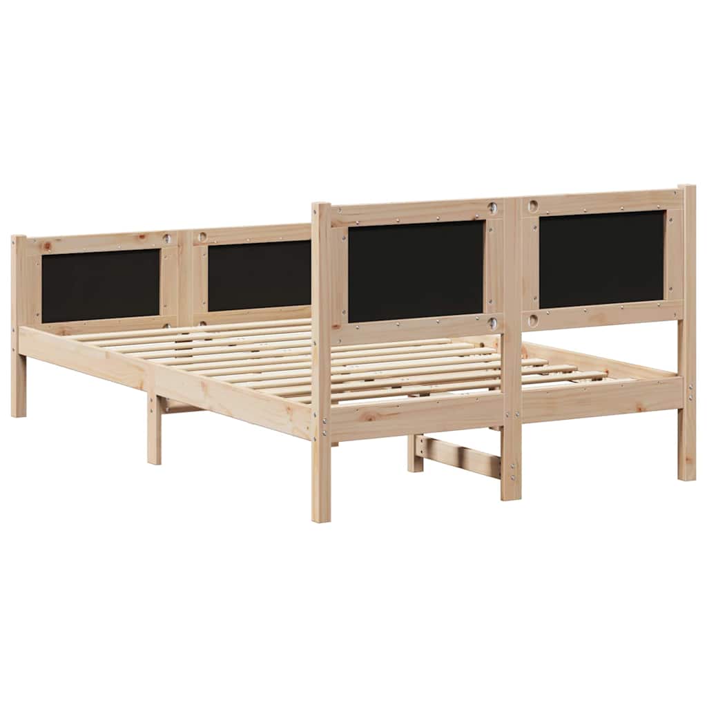 Cadre de lit Marron et taupe 120 x 190 cm Bois massif en pin - XIOS