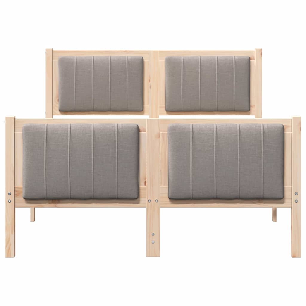 Cadre de lit Marron et taupe 120 x 190 cm Bois massif en pin - XIOS