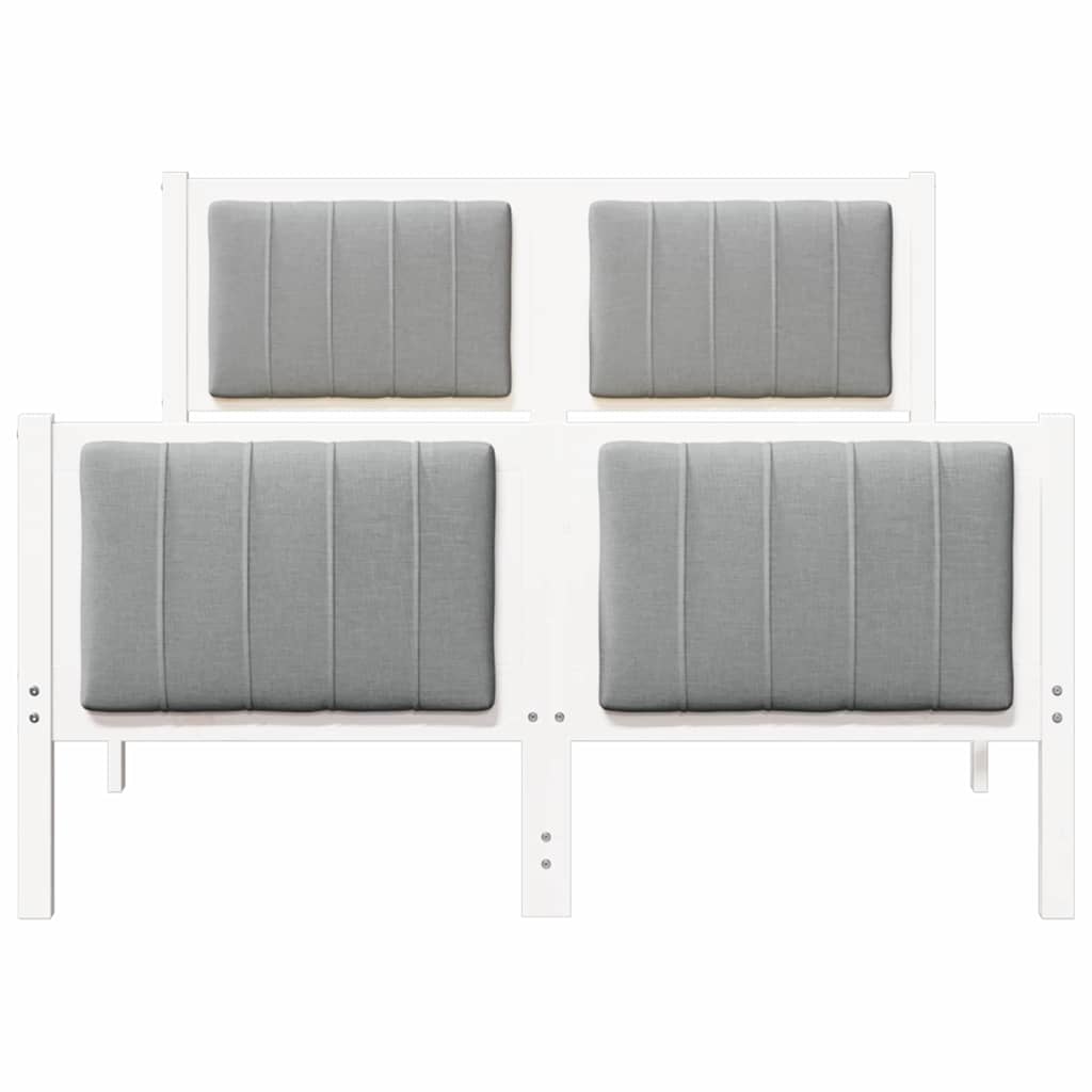 Cadre de lit avec tête de lit Blanc et gris clair 120 x 190 cm - XIOS