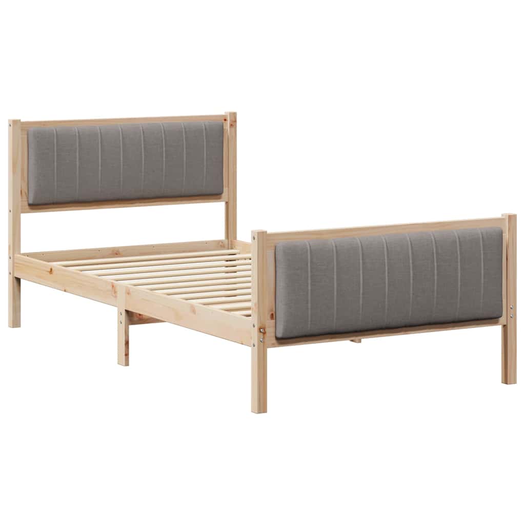 Cadre de lit Marron et taupe 100 x 200 cm Bois massif en pin - XIOS