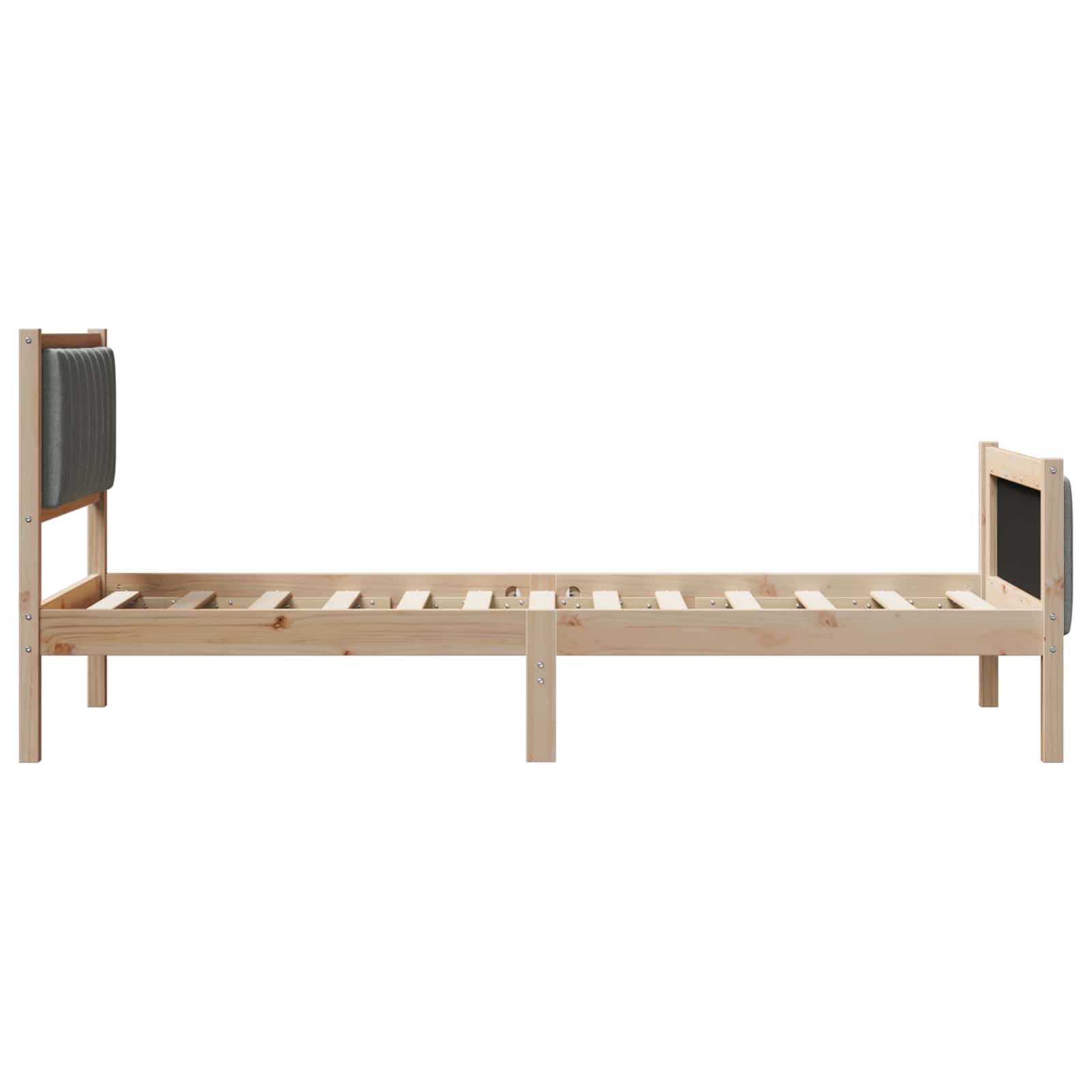 Cadre de lit avec tête de lit marron et gris foncé 90 x 200 cm - XIOS