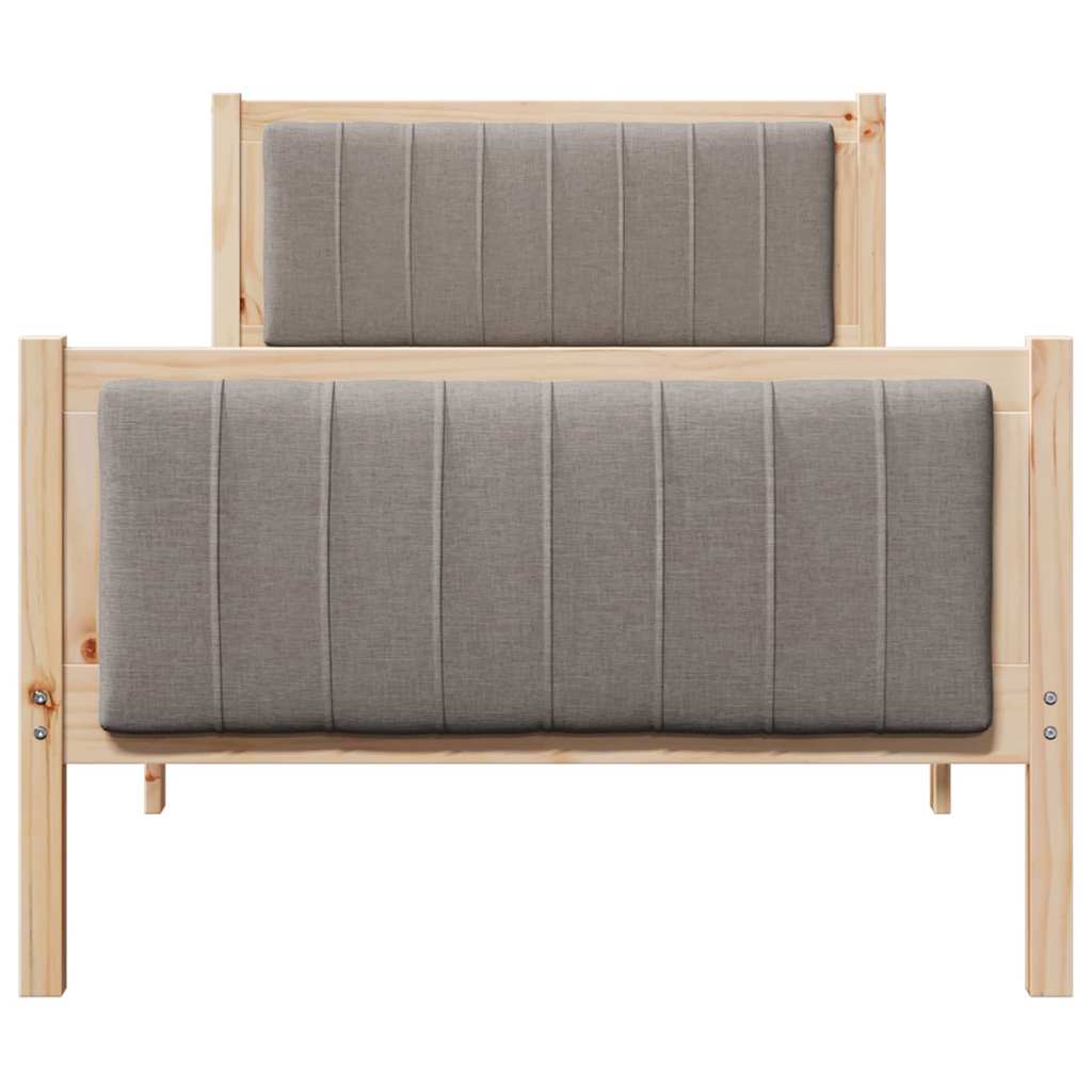 Cadre de lit Marron et taupe 90 x 190 cm Bois massif en pin - XIOS