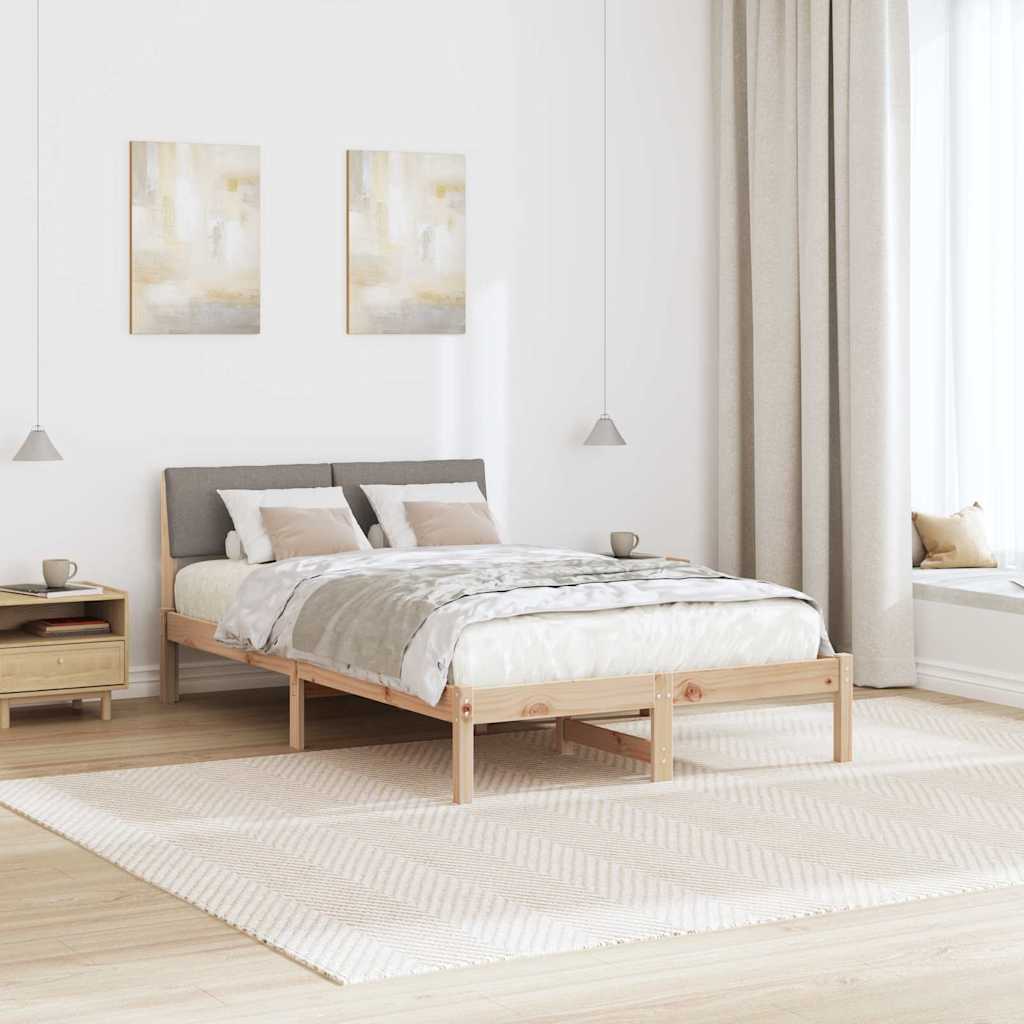 Cadre de lit Marron et taupe 120 x 200 cm Bois massif en pin - XIOS