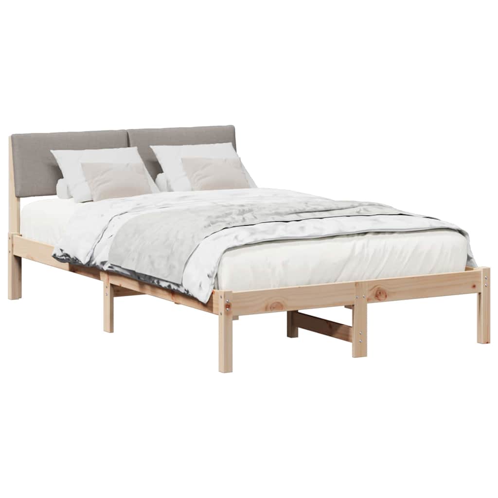 Cadre de lit Marron et taupe 120 x 200 cm Bois massif en pin - XIOS
