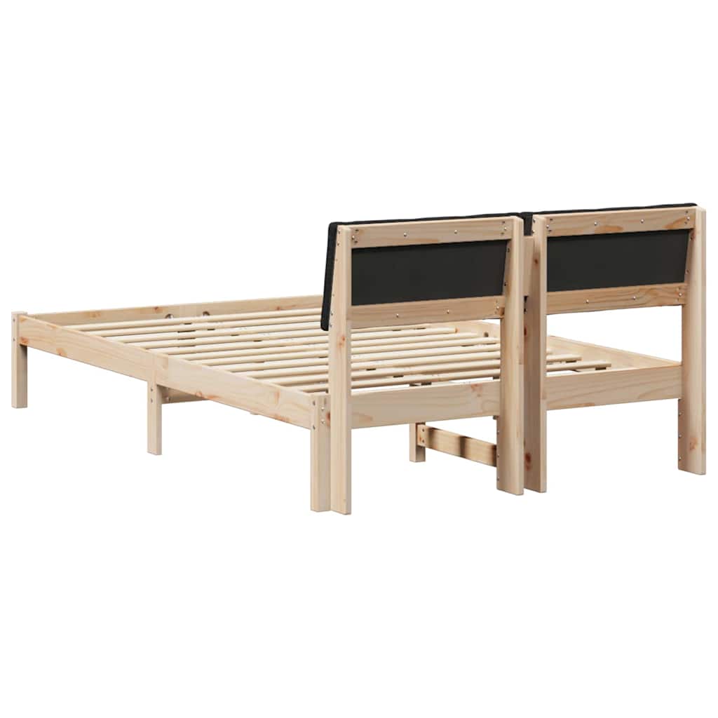 Cadre de lit Marron et noir 120 x 190 cm Bois massif en pin - XIOS