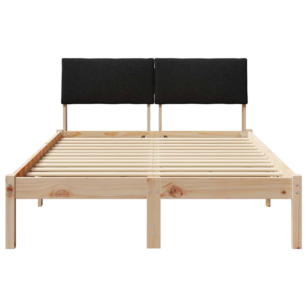 Cadre de lit Marron et noir 120 x 190 cm Bois massif en pin - XIOS