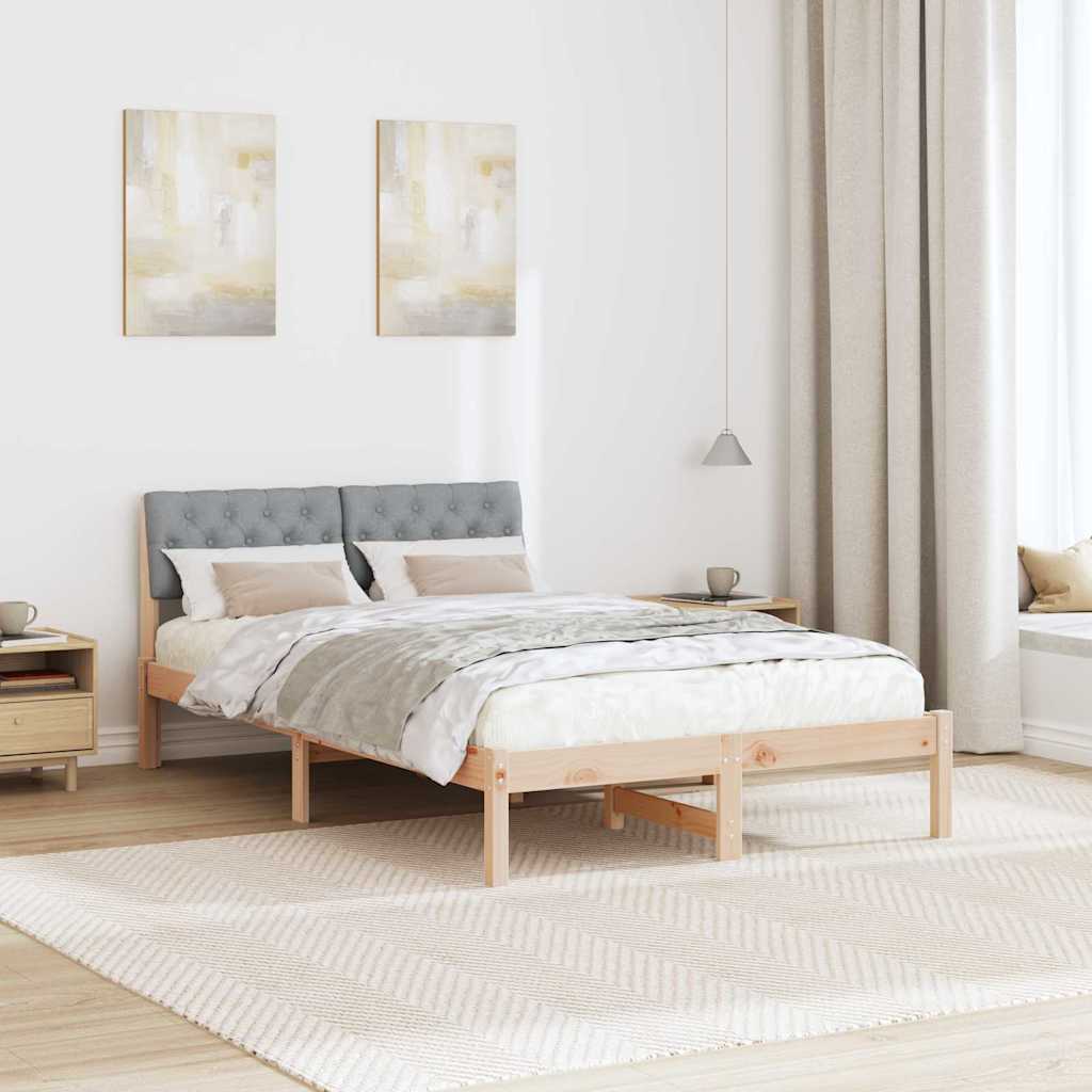 Cadre de lit avec tête de lit Marron et gris clair 120 x 200 cm - XIOS