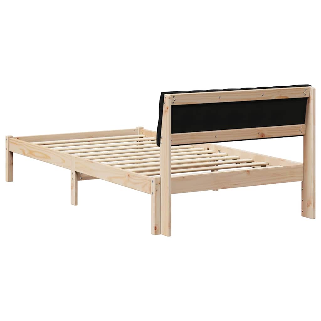 Cadre de lit Marron et noir 100 x 200 cm Bois massif en pin - XIOS