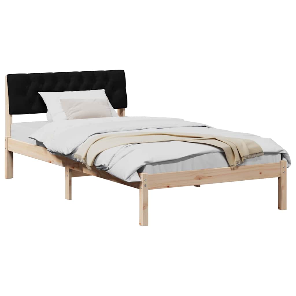 Cadre de lit Marron et noir 100 x 200 cm Bois massif en pin - XIOS