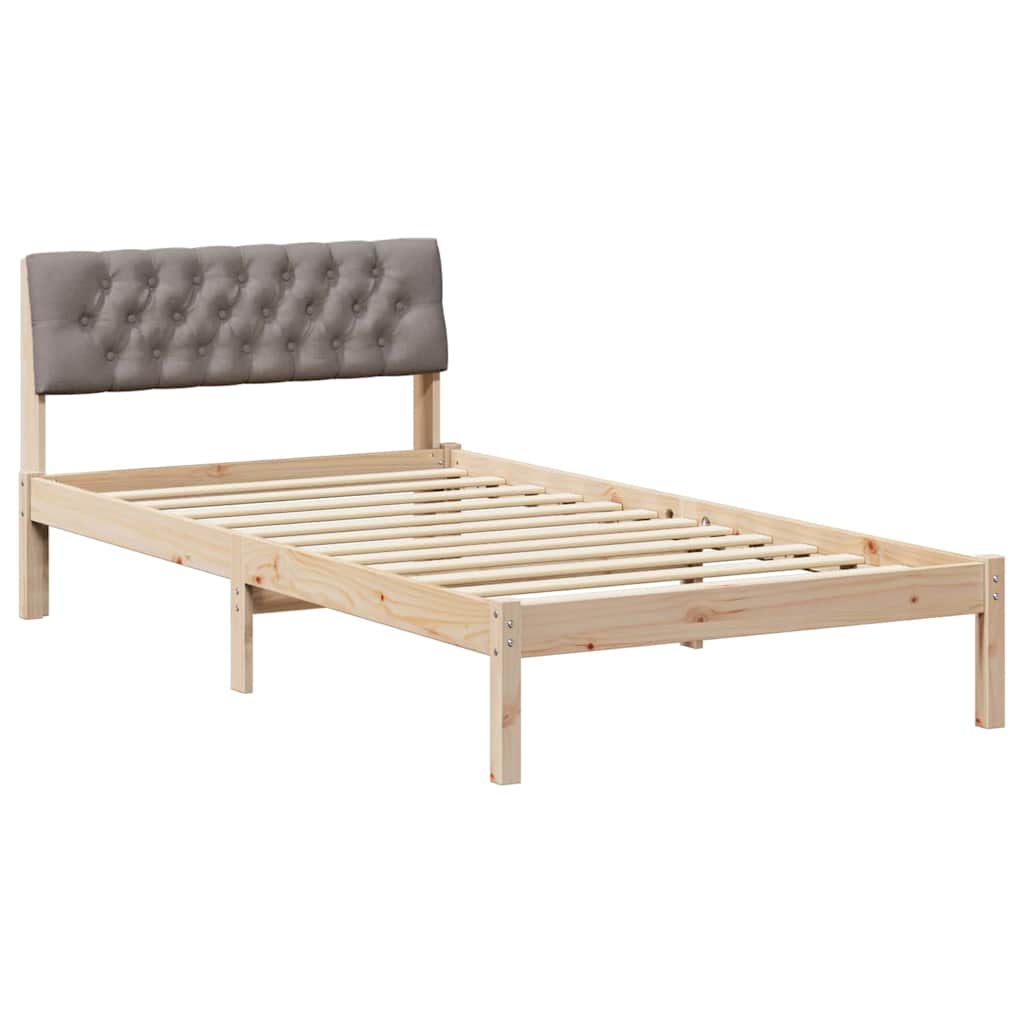 Cadre de lit Marron et taupe 100 x 200 cm Bois massif en pin - XIOS