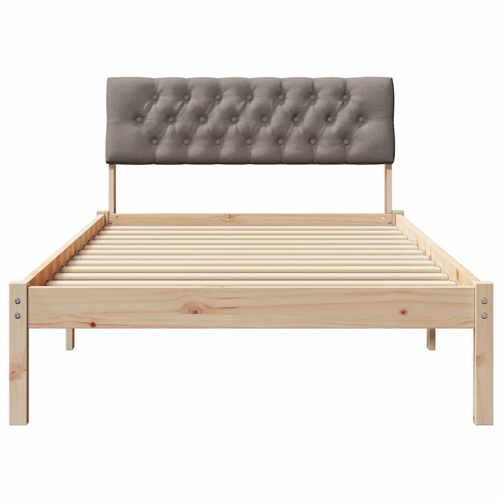Cadre de lit Marron et taupe 100 x 200 cm Bois massif en pin - XIOS