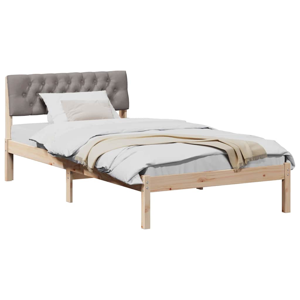 Cadre de lit Marron et taupe 100 x 200 cm Bois massif en pin - XIOS