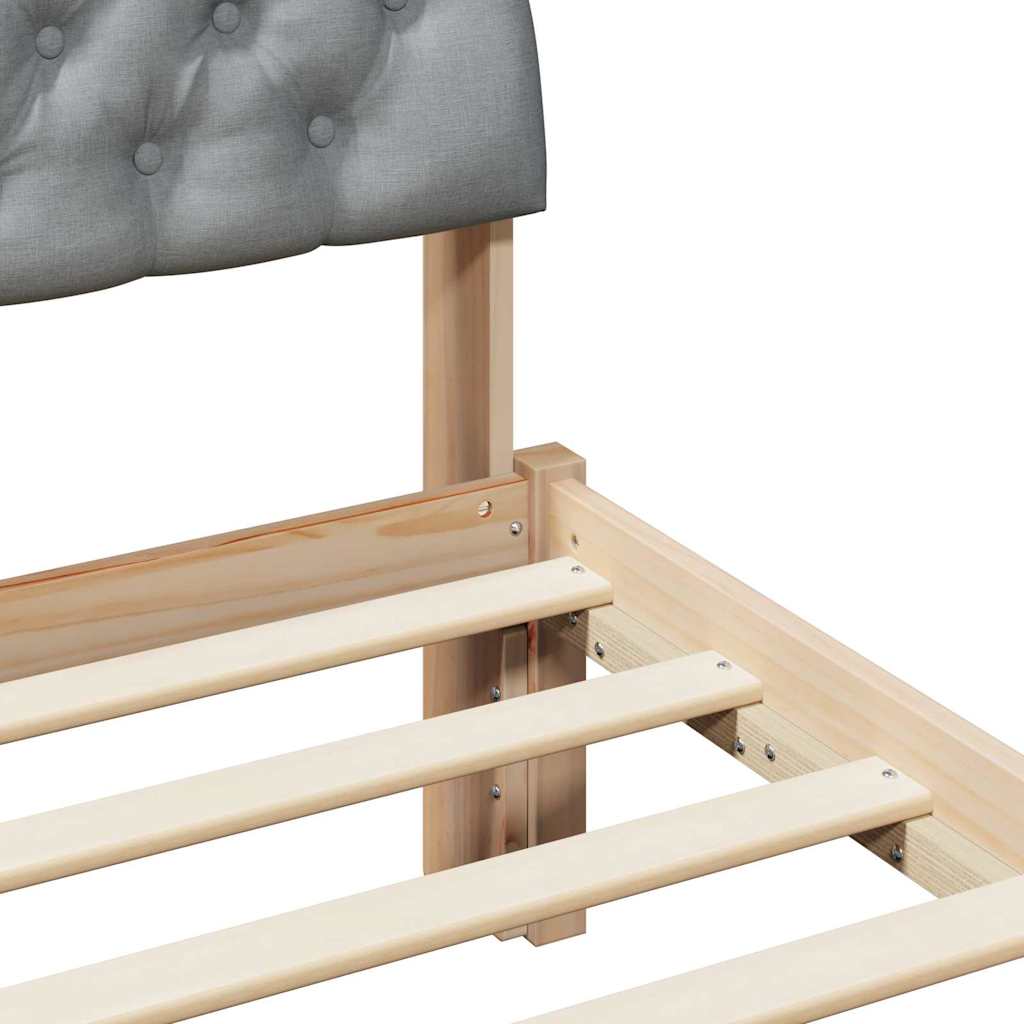 Cadre de lit avec tête de lit Marron et gris clair 90 x 200 cm - XIOS