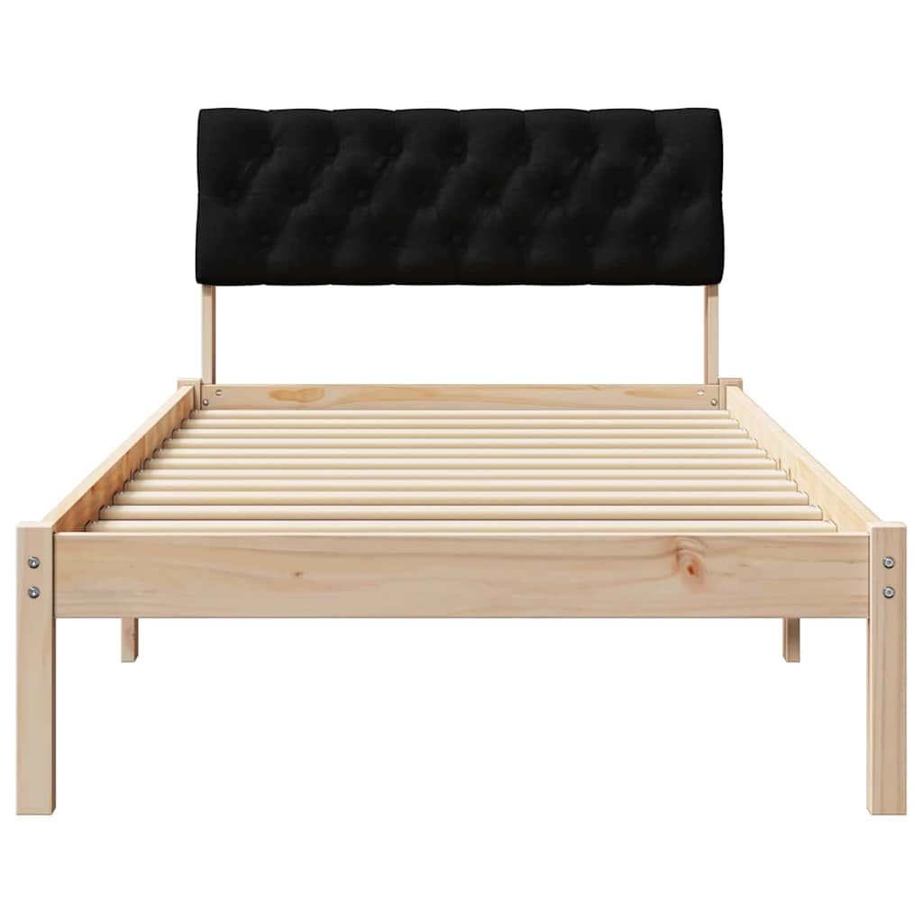 Cadre de lit Marron et noir 90 x 200 cm Bois massif en pin - XIOS