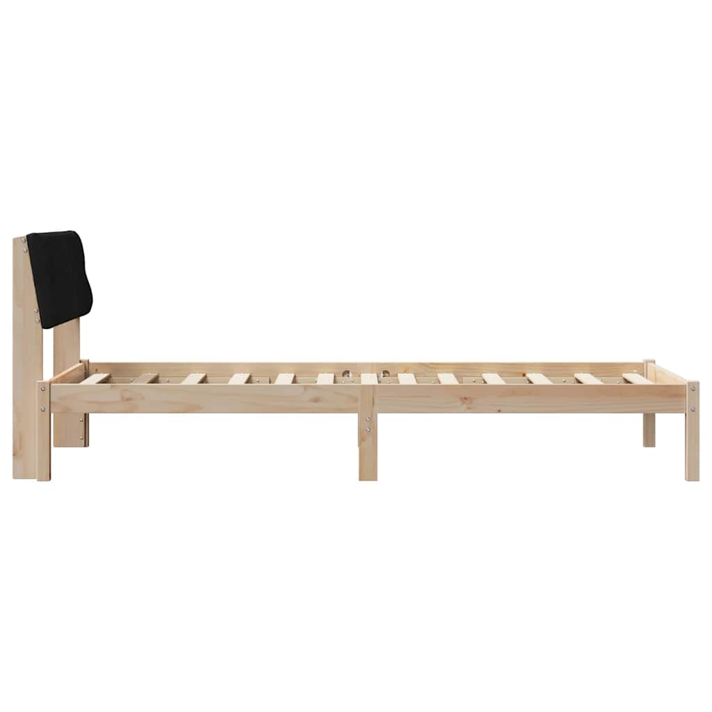Cadre de lit Marron et noir 90 x 200 cm Bois massif en pin - XIOS