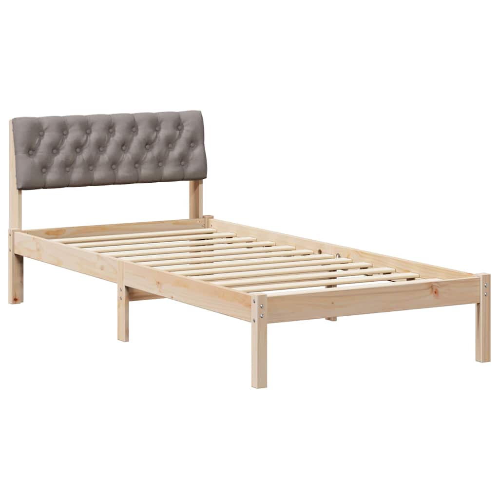 Cadre de lit Marron et taupe 90 x 200 cm Bois massif en pin - XIOS