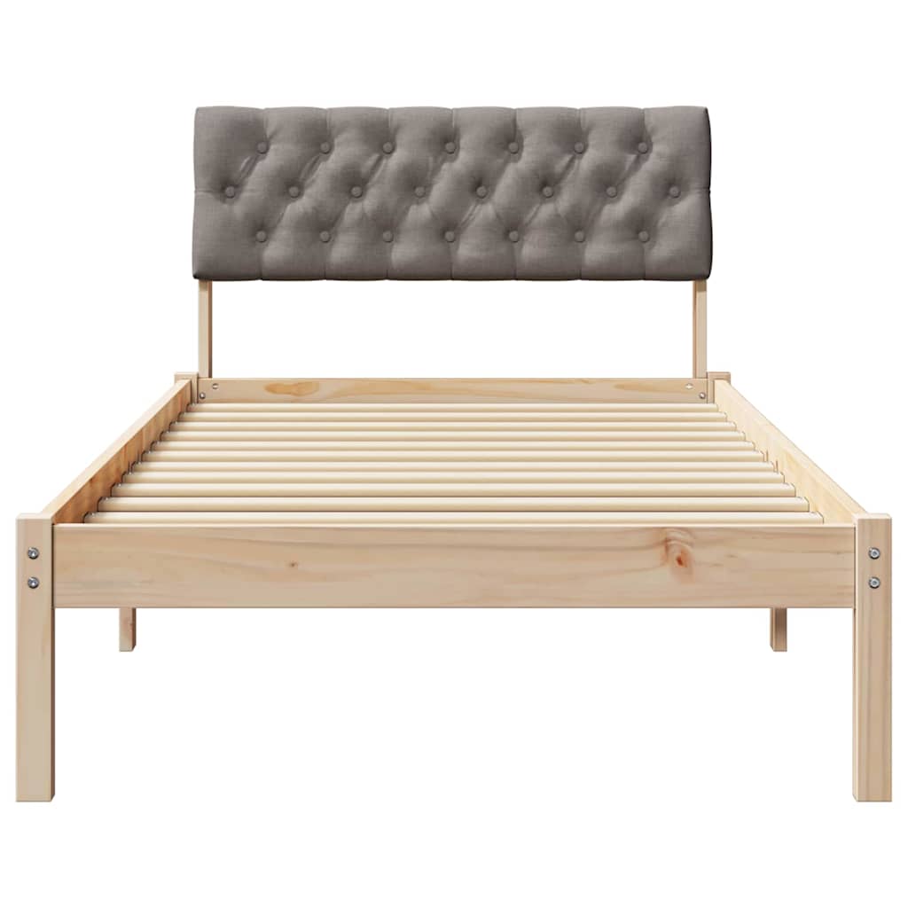 Cadre de lit Marron et taupe 90 x 200 cm Bois massif en pin - XIOS