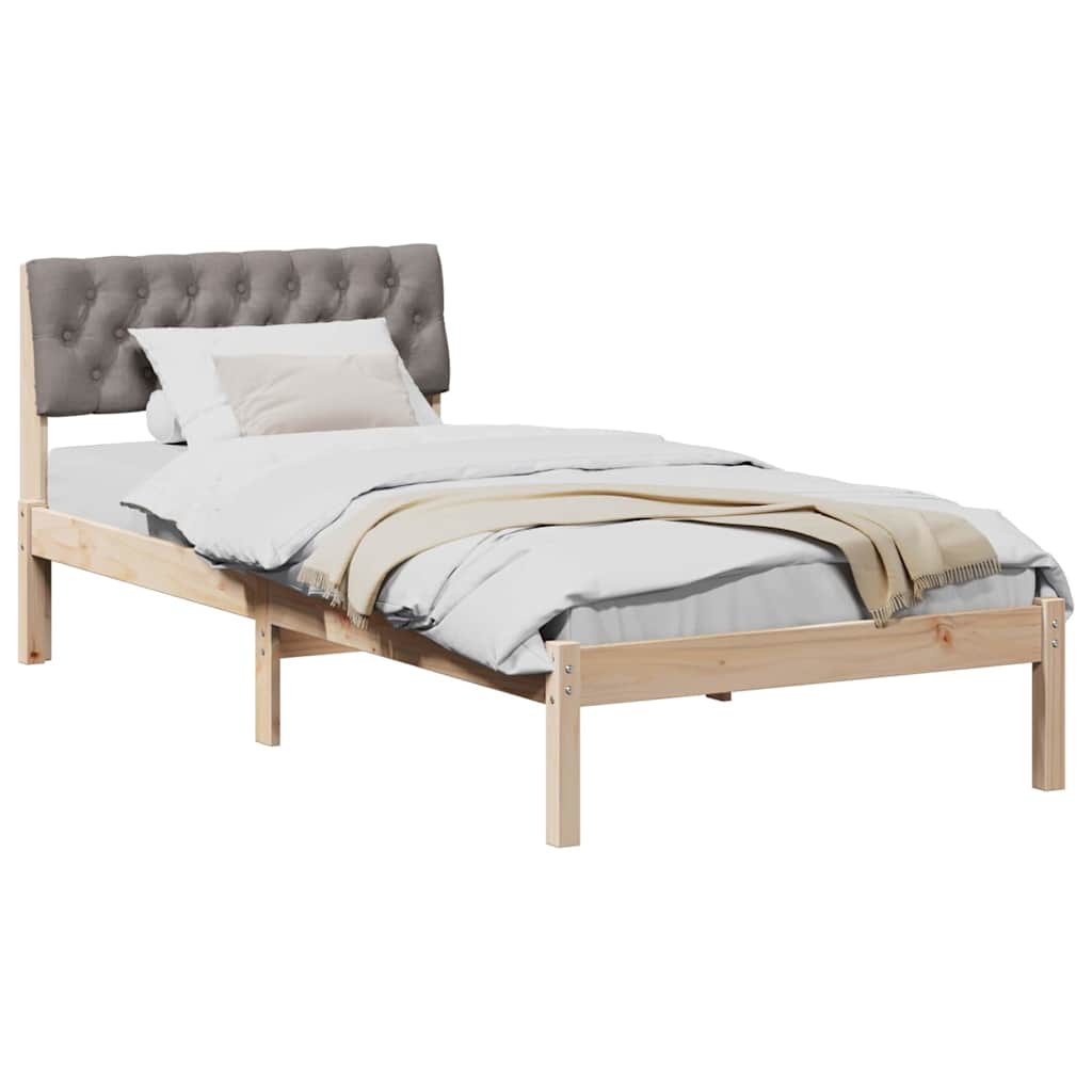 Cadre de lit Marron et taupe 90 x 200 cm Bois massif en pin - XIOS