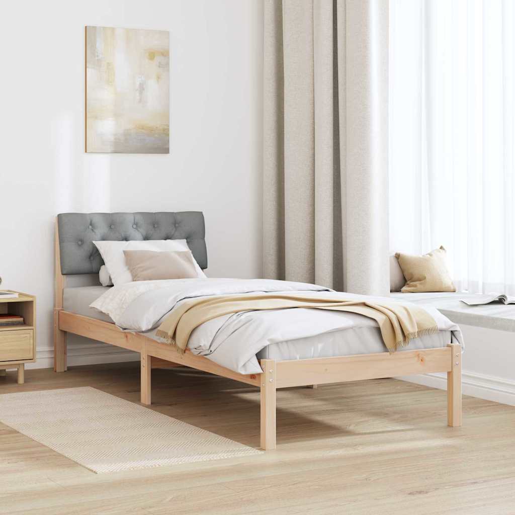 Cadre de lit avec tête de lit Marron et gris clair 80 x 200 cm - XIOS
