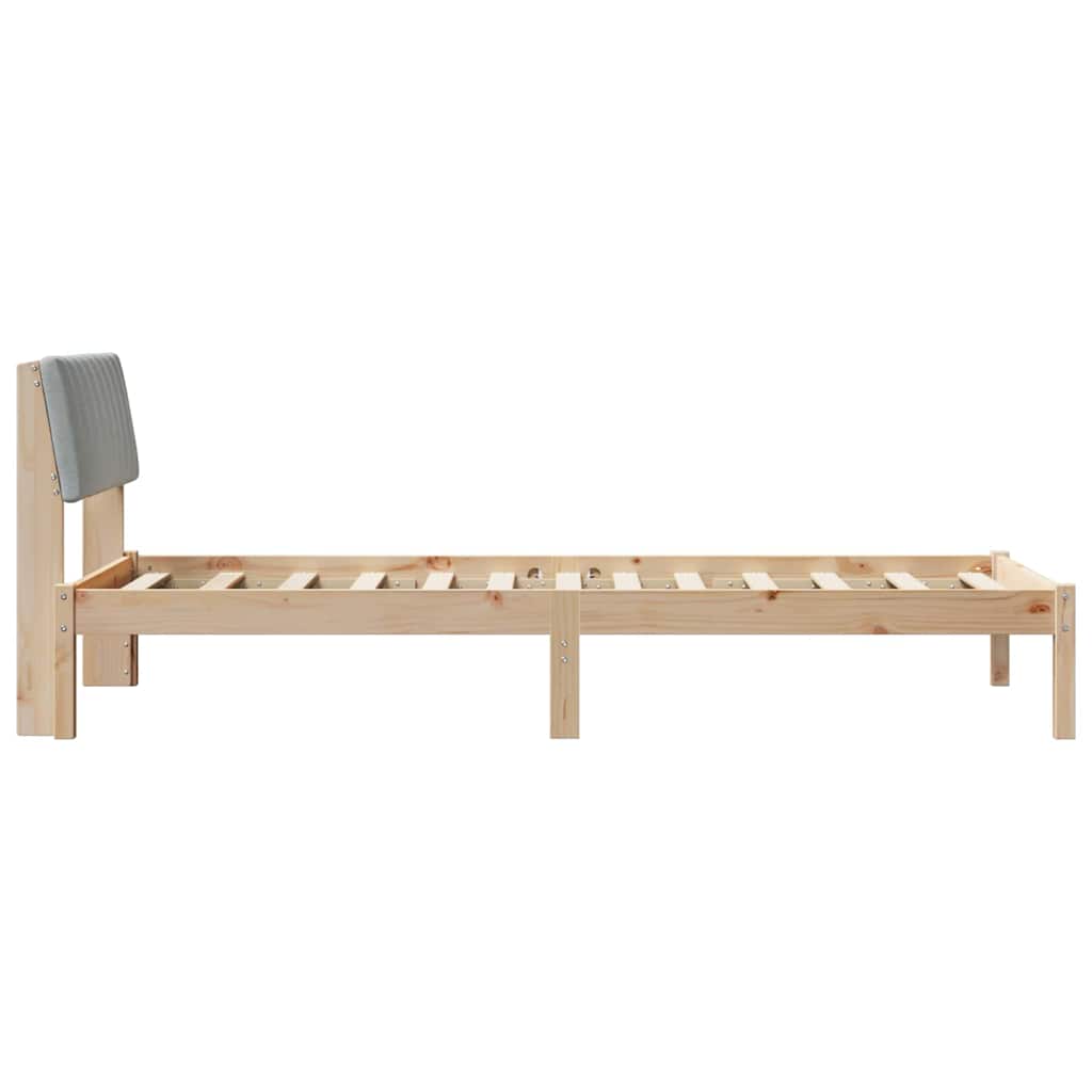 Cadre de lit avec tête de lit Marron et gris clair 90 x 200 cm - XIOS