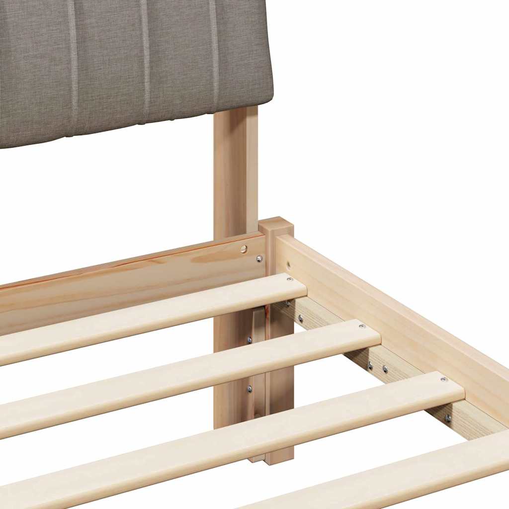 Cadre de lit Marron et taupe 90 x 190 cm Bois massif en pin - XIOS