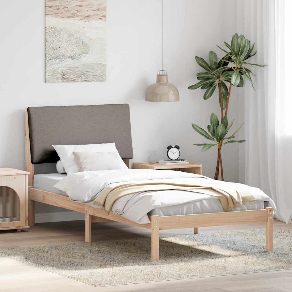 Cadre de lit Marron et taupe 100 x 200 cm Bois massif en pin - XIOS
