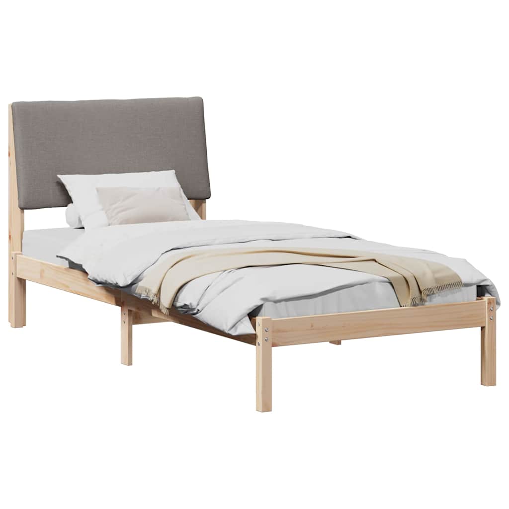 Cadre de lit Marron et taupe 100 x 200 cm Bois massif en pin - XIOS