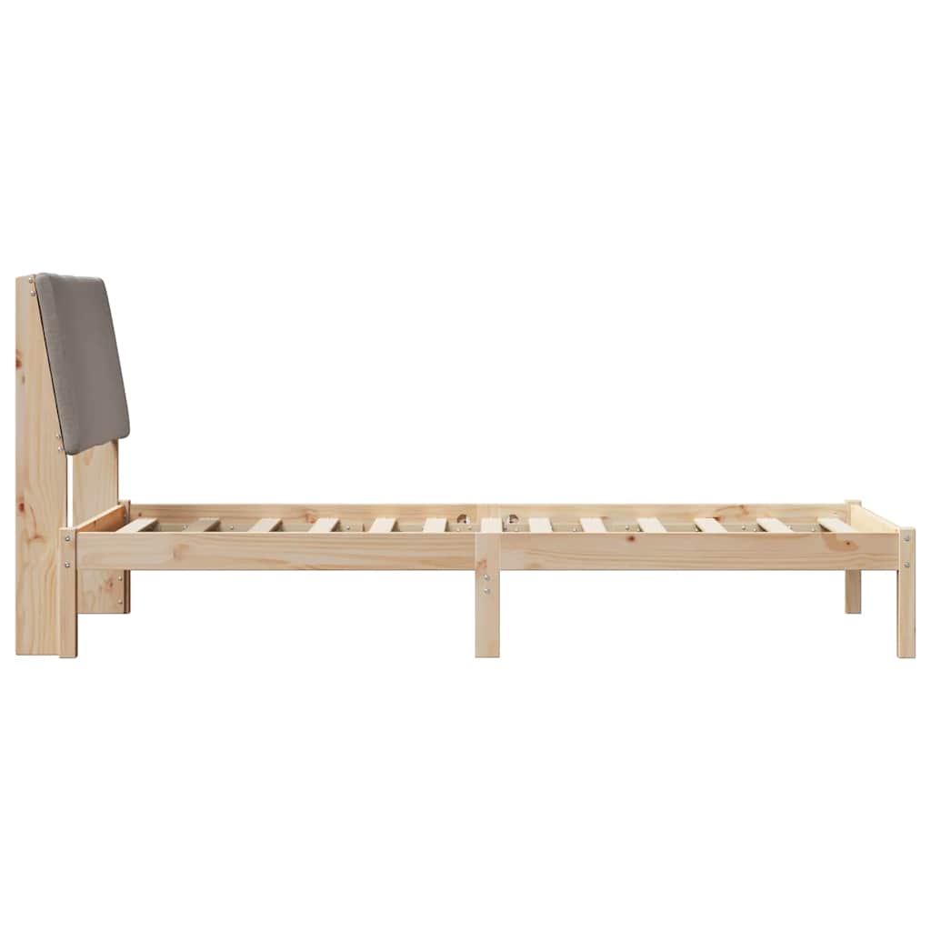 Cadre de lit Marron et taupe 100 x 200 cm Bois massif en pin - XIOS