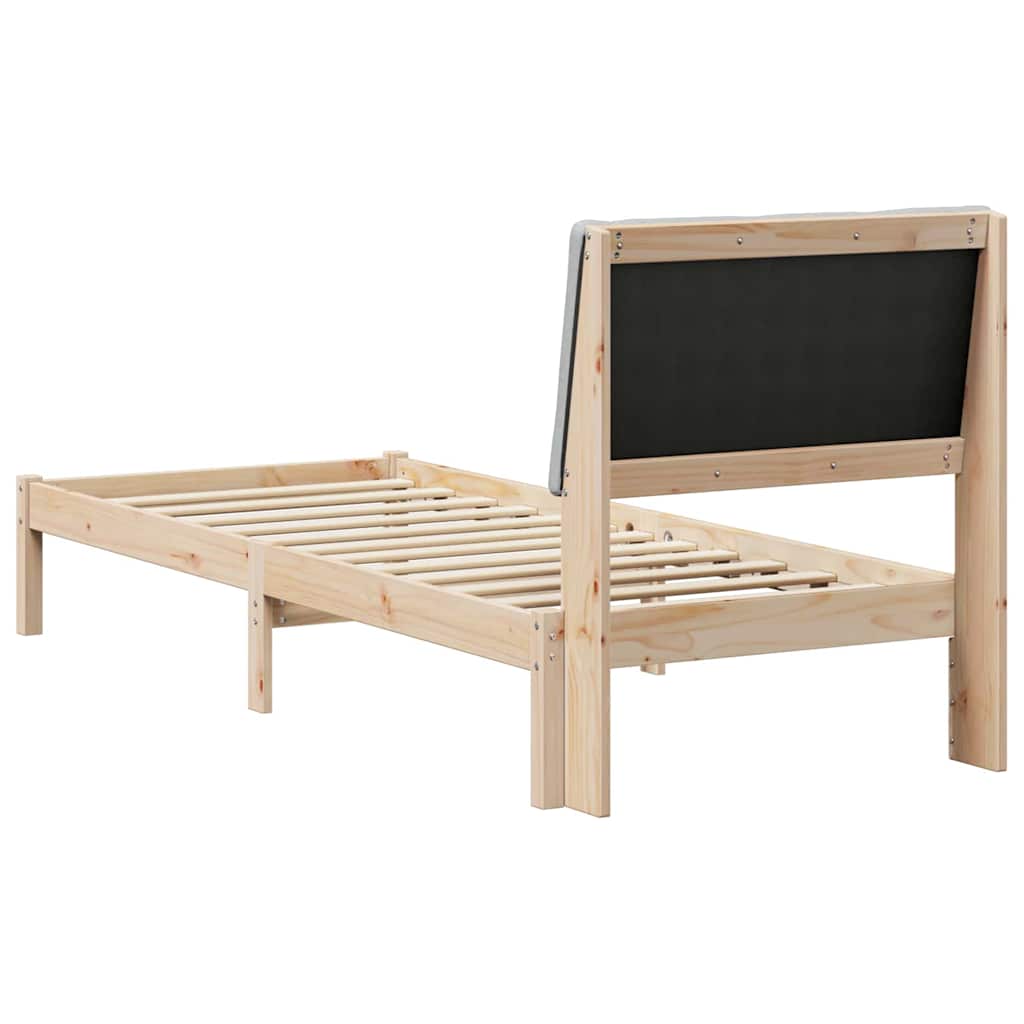 Cadre de lit avec tête de lit Marron et gris clair 75 x 190 cm - XIOS