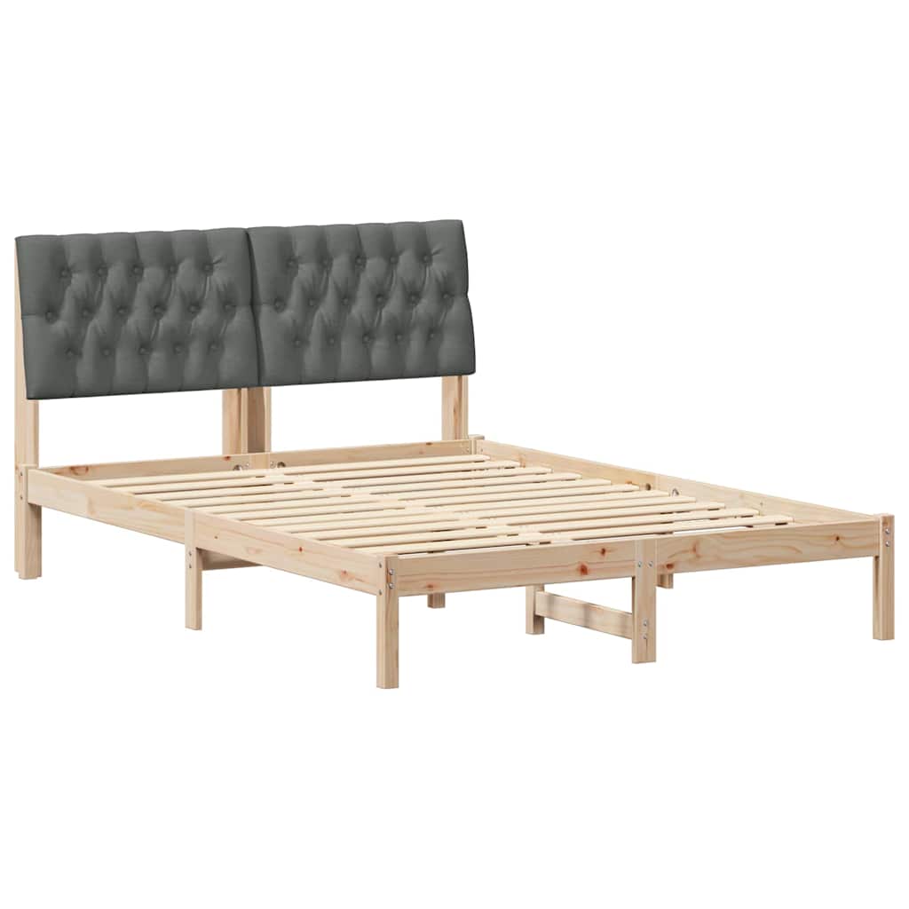 Cadre de lit avec tête de lit rembourrée Marron 135 x 190 cm - XIOS