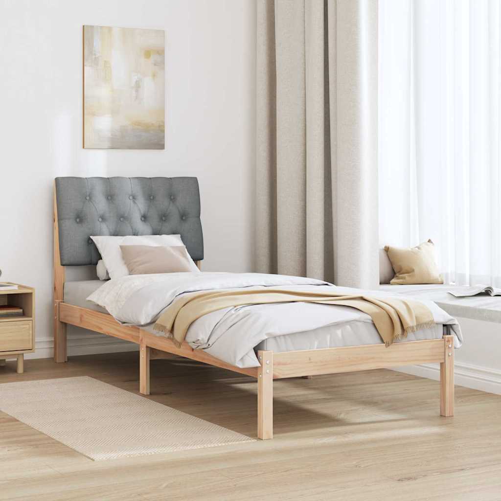 Cadre de lit avec tête de lit rembourrée Marron 75 x 190 cm - XIOS