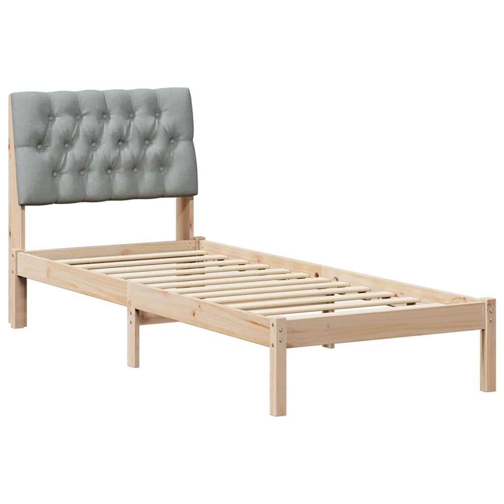 Cadre de lit avec tête de lit rembourrée Marron 75 x 190 cm - XIOS