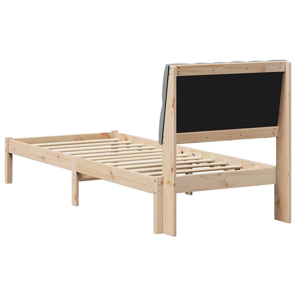 Cadre de lit avec tête de lit rembourrée Marron 75 x 190 cm - XIOS