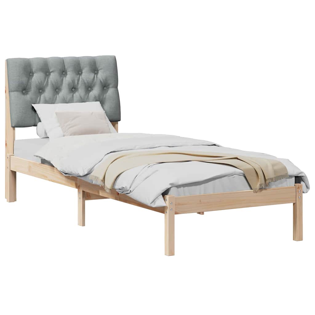 Cadre de lit avec tête de lit rembourrée Marron 75 x 190 cm - XIOS