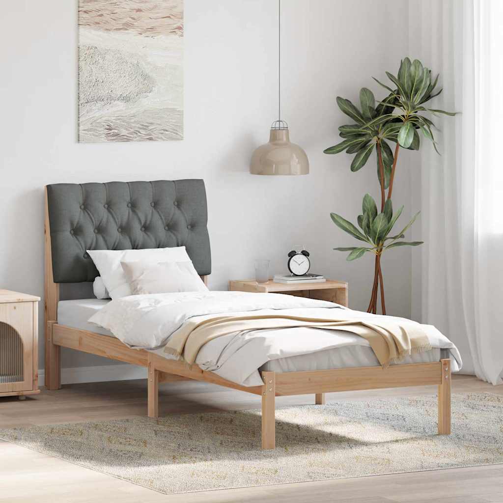Cadre de lit avec tête de lit rembourrée Marron 75 x 190 cm - XIOS