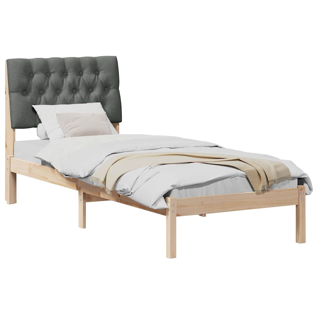 Cadre de lit avec tête de lit rembourrée Marron 75 x 190 cm - XIOS