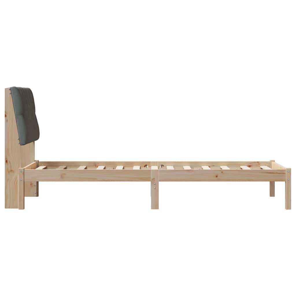 Cadre de lit avec tête de lit rembourrée Marron 75 x 190 cm - XIOS