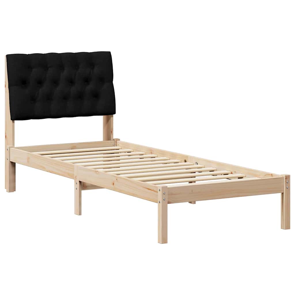 Cadre de lit avec tête de lit rembourrée Marron 75 x 190 cm - XIOS