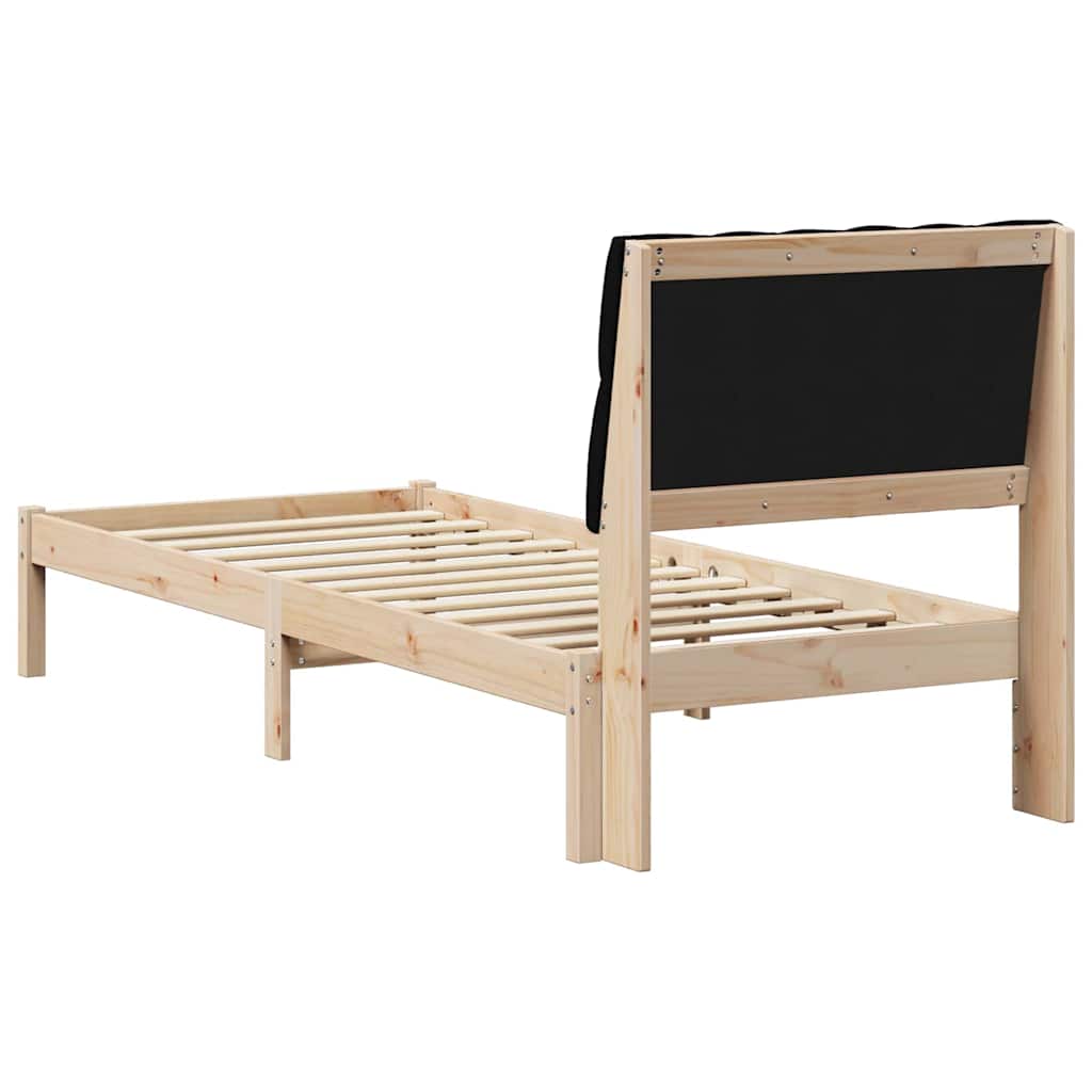 Cadre de lit avec tête de lit rembourrée Marron 75 x 190 cm - XIOS