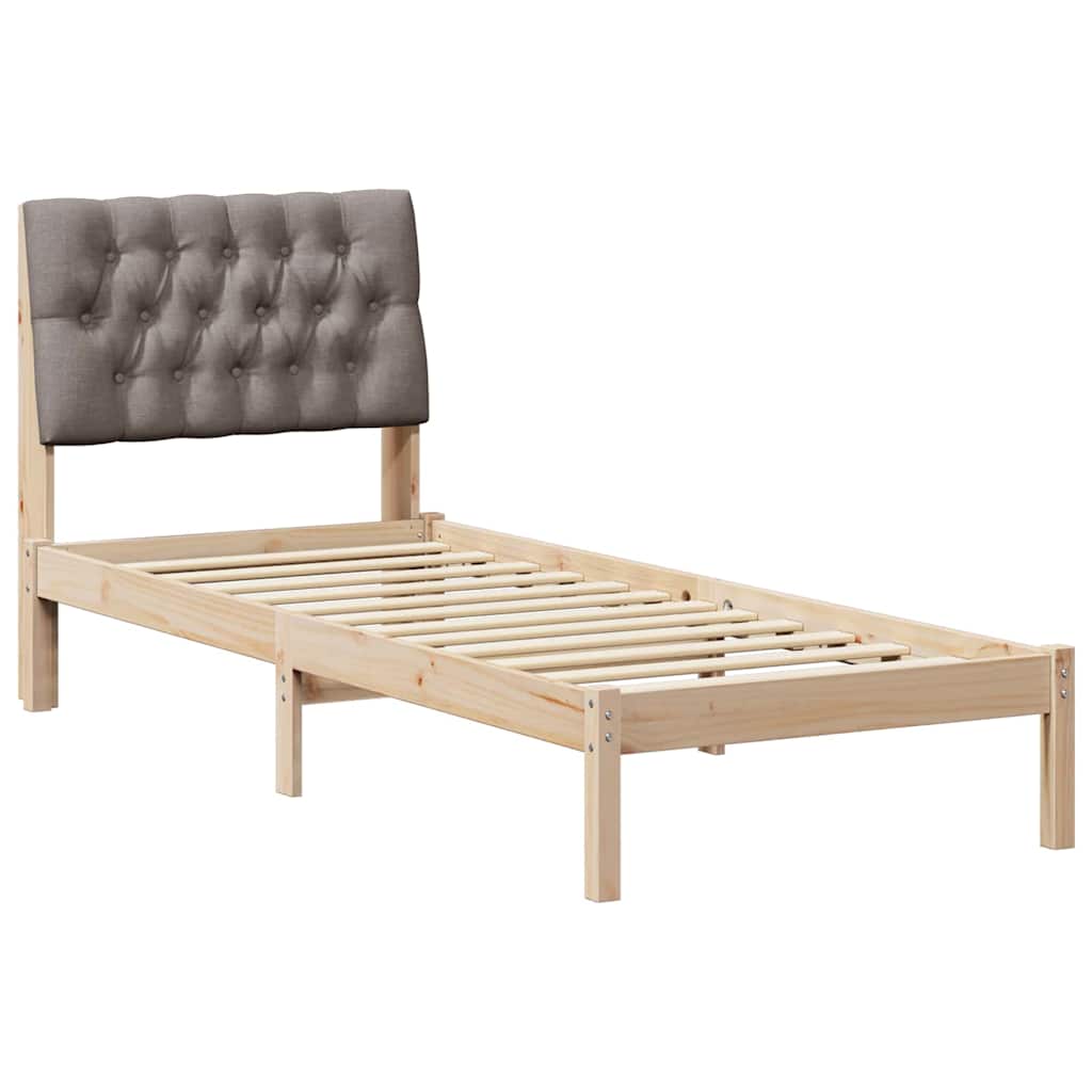 Cadre de lit avec tête de lit rembourrée Marron 75 x 190 cm - XIOS