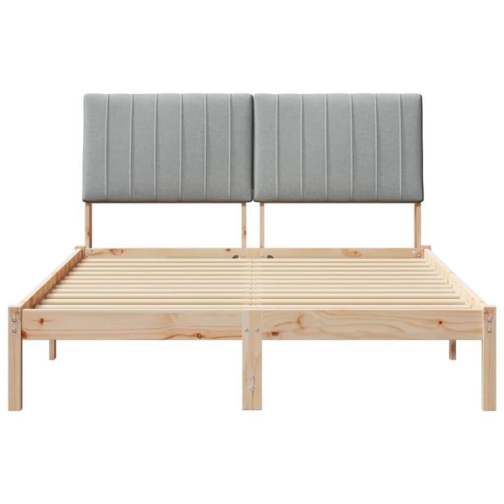 Cadre de lit Gris clair 140 x 200 cm Pin massif - XIOS