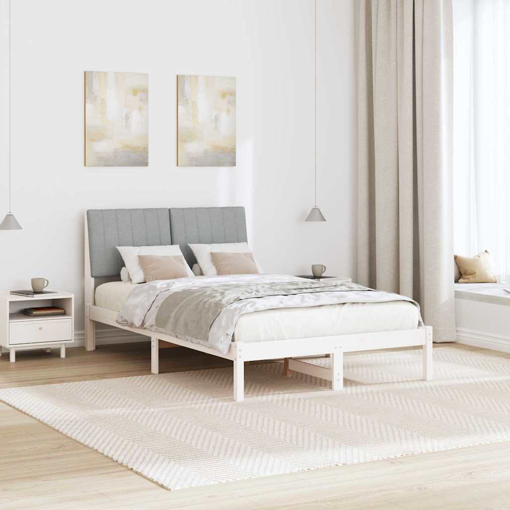 Cadre de lit avec tête de lit Blanc 120 x 190 cm Pin massif - XIOS