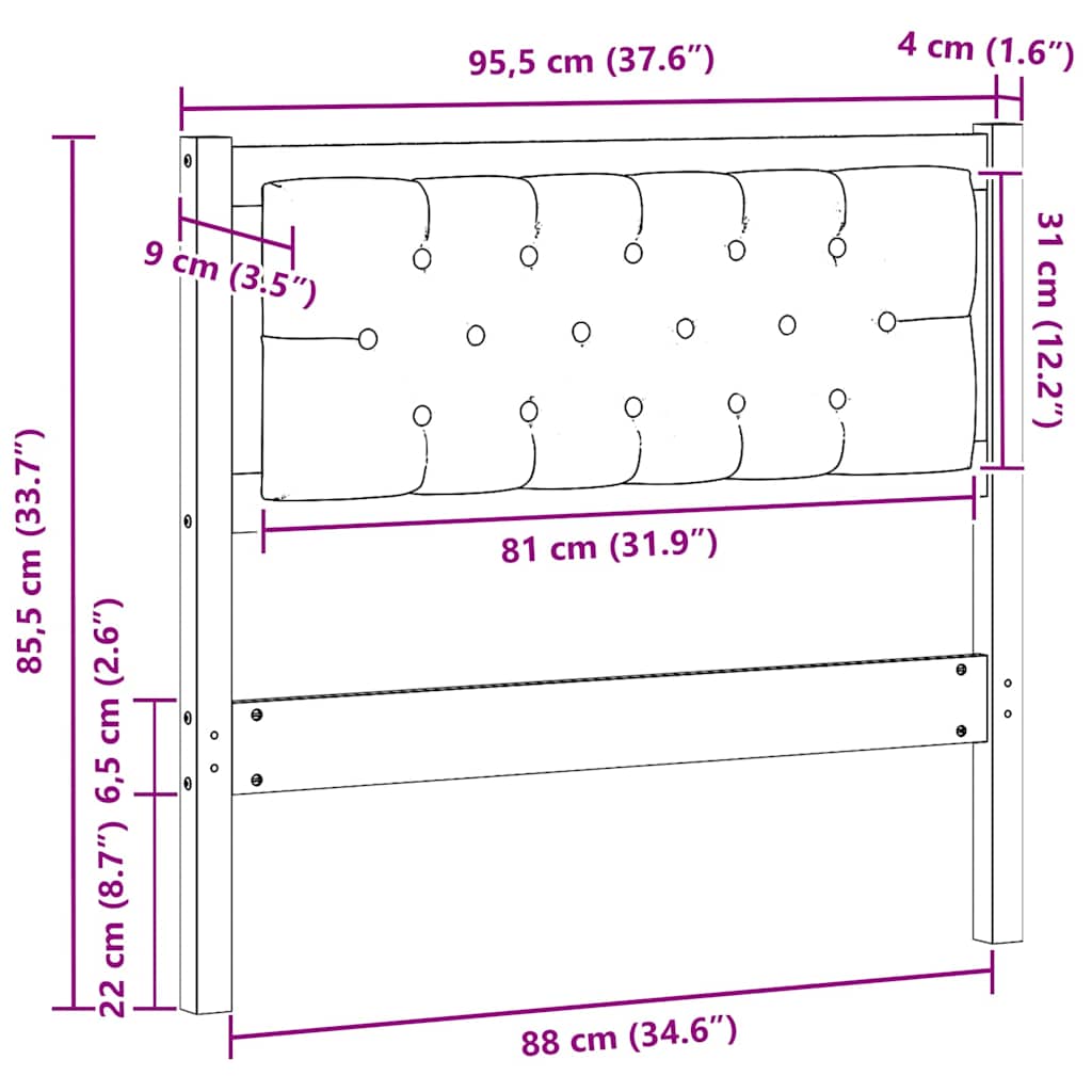 Tête de lit Autre Marron et noir 90 cm Bois massif en pin - XIOS