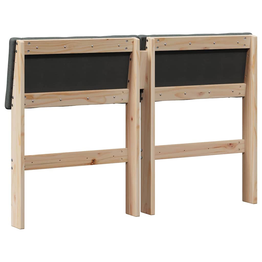 Tête de lit capitonnée Gris foncé 120 cm Pin massif - XIOS