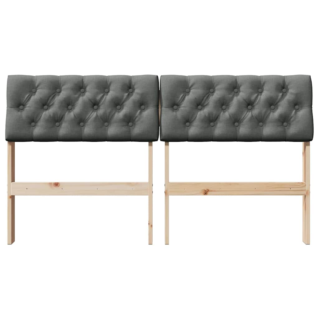 Tête de lit capitonnée Gris foncé 140 cm Pin massif - XIOS
